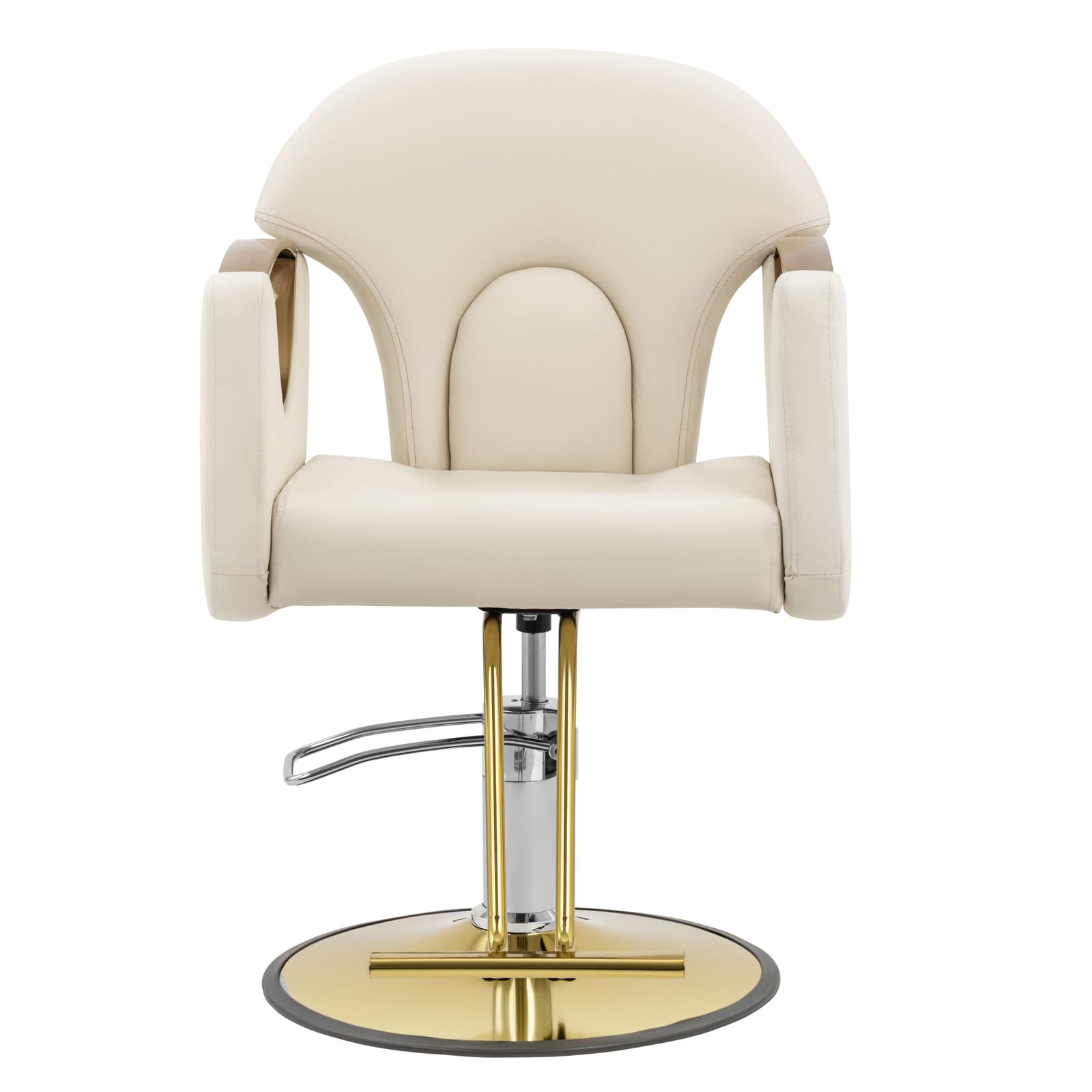Physa Friseurstuhl mit Fußstütze Sitzhöhe 55-65 cm 180 kg Beige Barberstuhl höhenverstellbar
