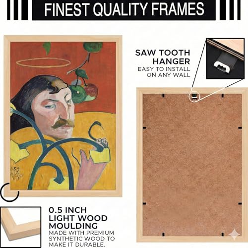 Image of BLINKART Egon Sheele Aesthetic Modern Art Walls With Frame | Natural Wood Texture | Living Room Bedroom Office Wall Decoration | Poster Home Decor Frames Wall Bedroom | 12x8 Inches (D355)