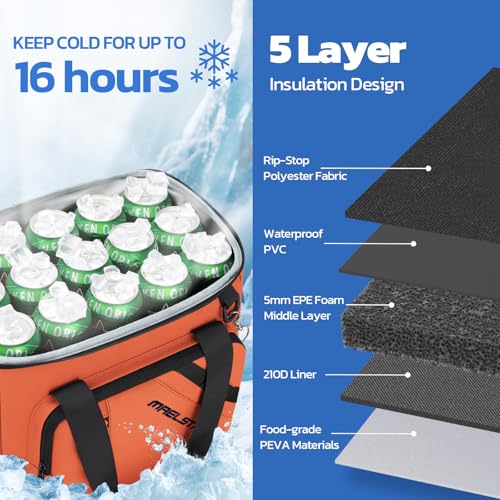 Image of Maelstrom 30 Can Collapsible Soft Cooler Bag with Quick Access Opening | 5-layer Insulation,16h Cold, Leakproof, Waterproof, Multiple Pockets, Bottle Opener, Portable for Beach, Camping, Picnics