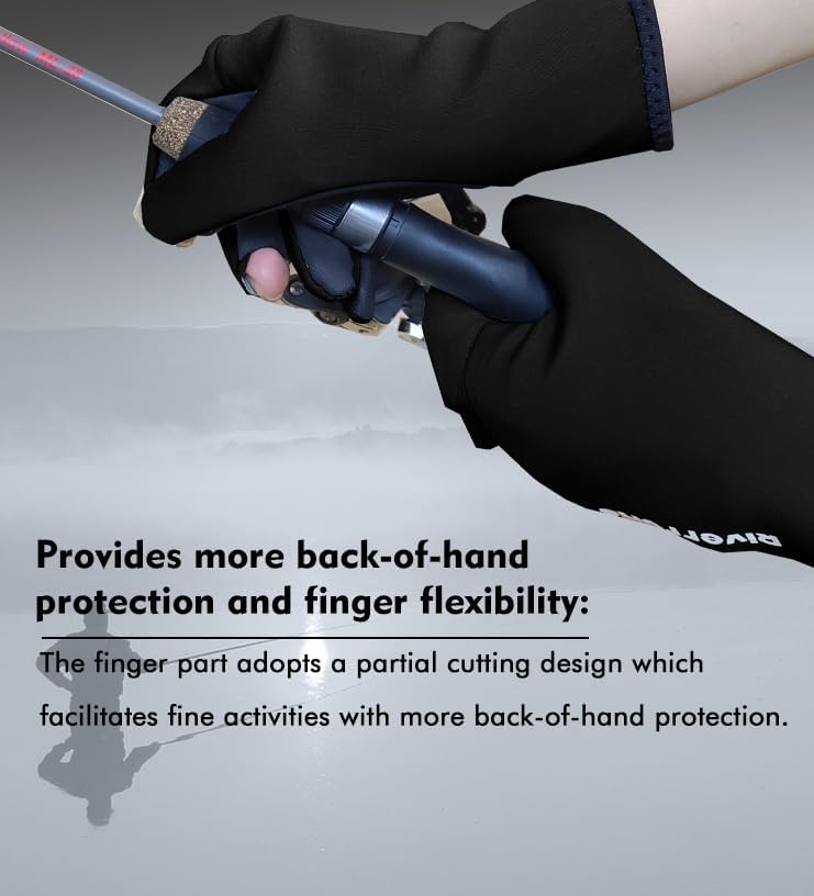 Riverruns Neoprene Fishing Gloves, Cold Weather Warm Winter Gloves for Ice Fishing, Photography, Hunting, Outdoor Sports - Image 5