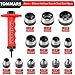 TOMMARS Hollow Punch Kit with Pin Point Punch Shaft Hole Cutter Set Gasket Punch Tools Gasket Cutter 14 PCS 5mm-35mm 3/16