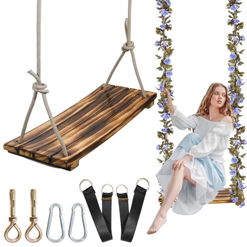 FOKOL 2025 Upgraded Large Wooden Swing Seat, 24'x 8',...