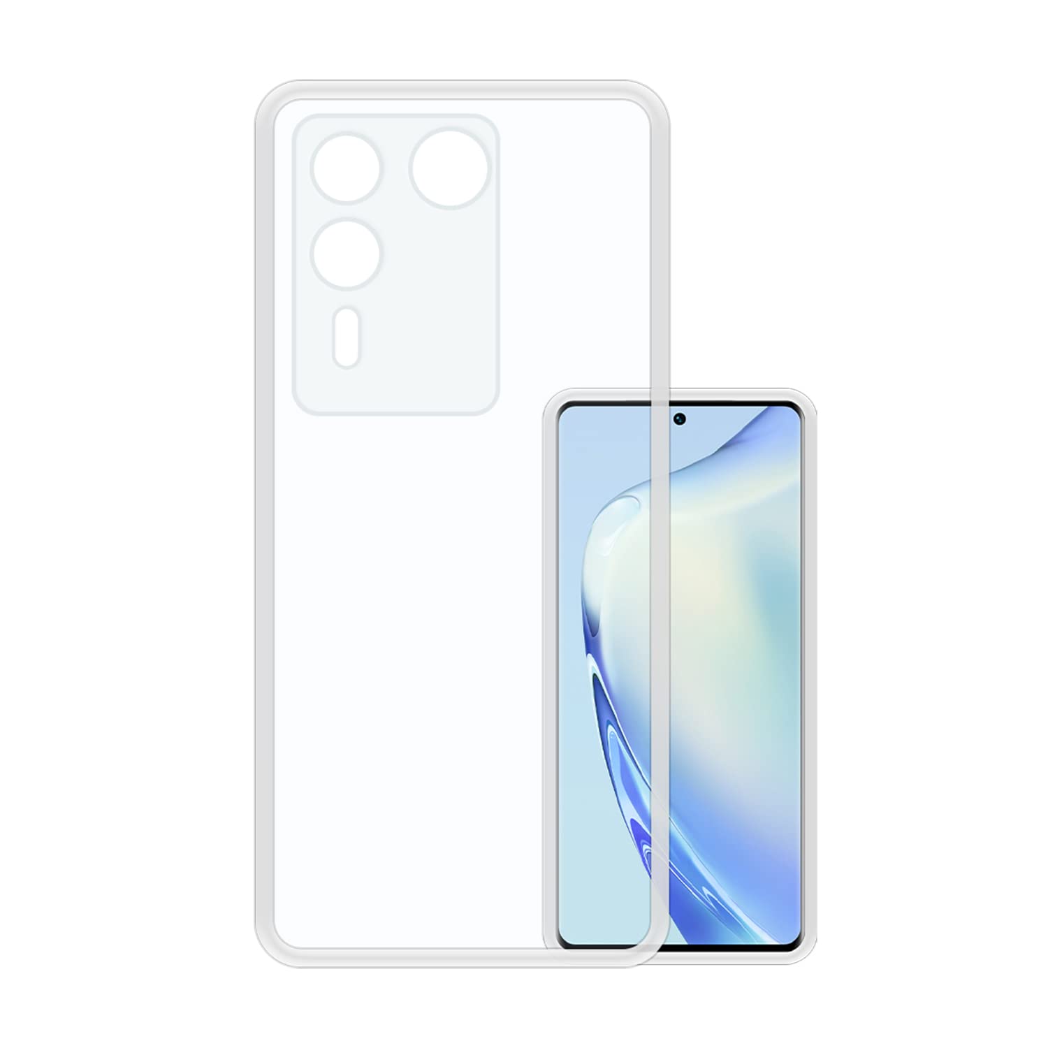 VIDOTransparent Back Case Cover for Vivo V27 5G (Soft & Flexible & Camera Protection Back Case)