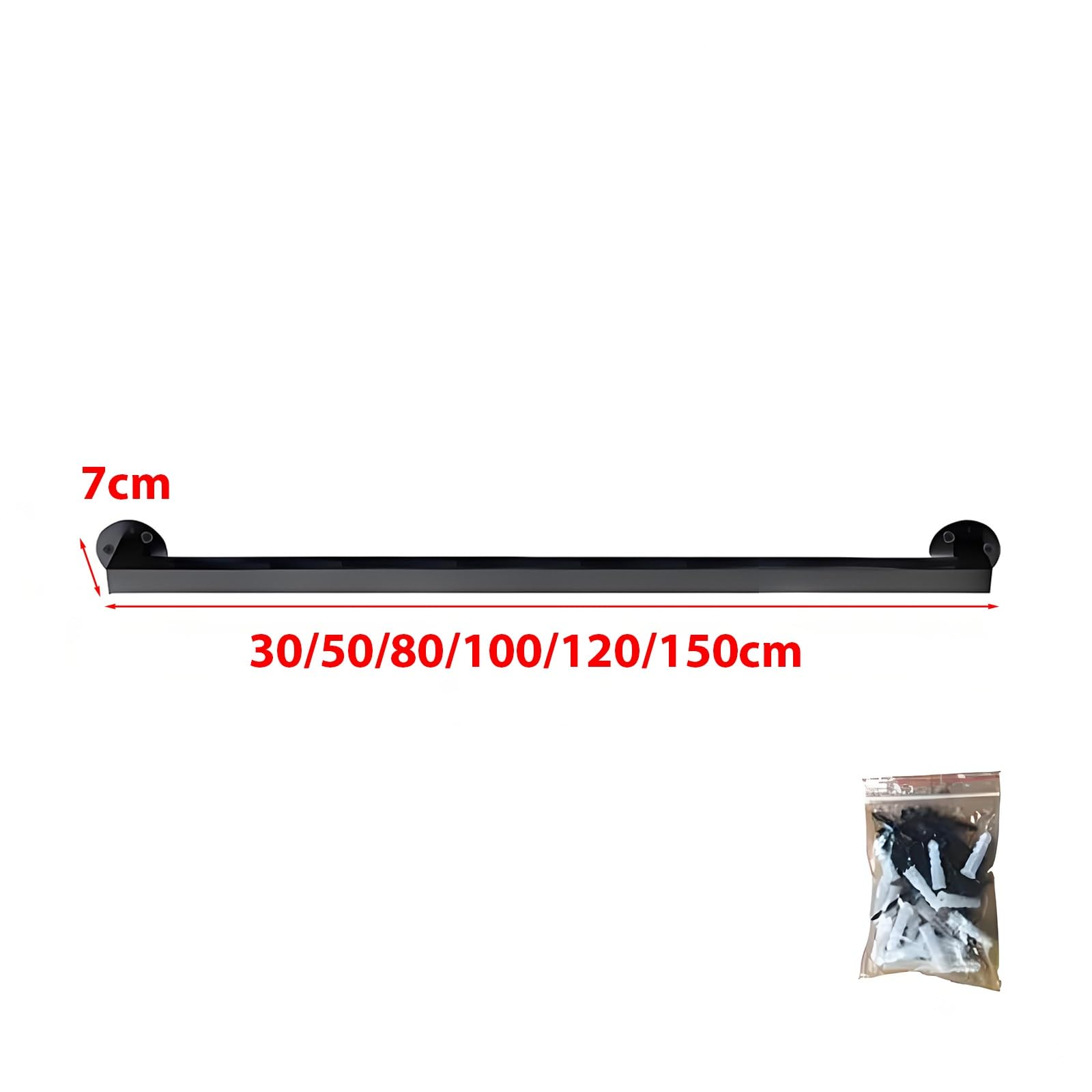 Corrimano da Interno a Parete Tubo Quadrato in Ferro Rinforzato Sicuro ed Elegante Bordi Lucidati, Facile da Installare, per Corridoi e Passerelle(50cm)