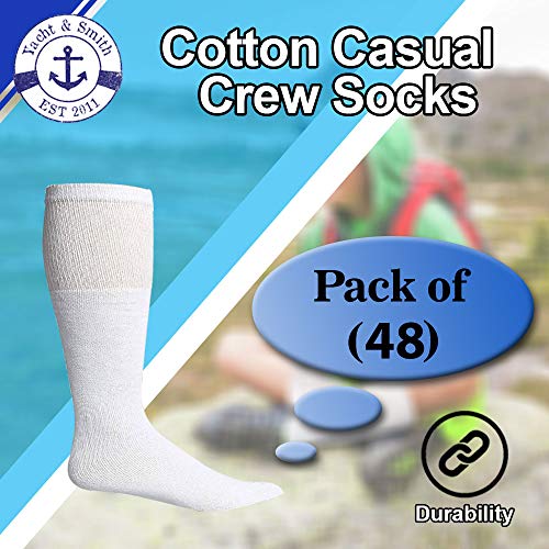 Yacht & Smith Wholesale Kids Crew Socks, Childrens Cotton Casual Crew Socks Size 6-82
