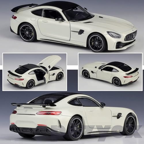 Image of 1 /24 Benz AMG GTR Toy Cars Model Car, Zinc Alloy Pull Back Toy car with Sound and Light for Kids Boy Girl Gift (White)