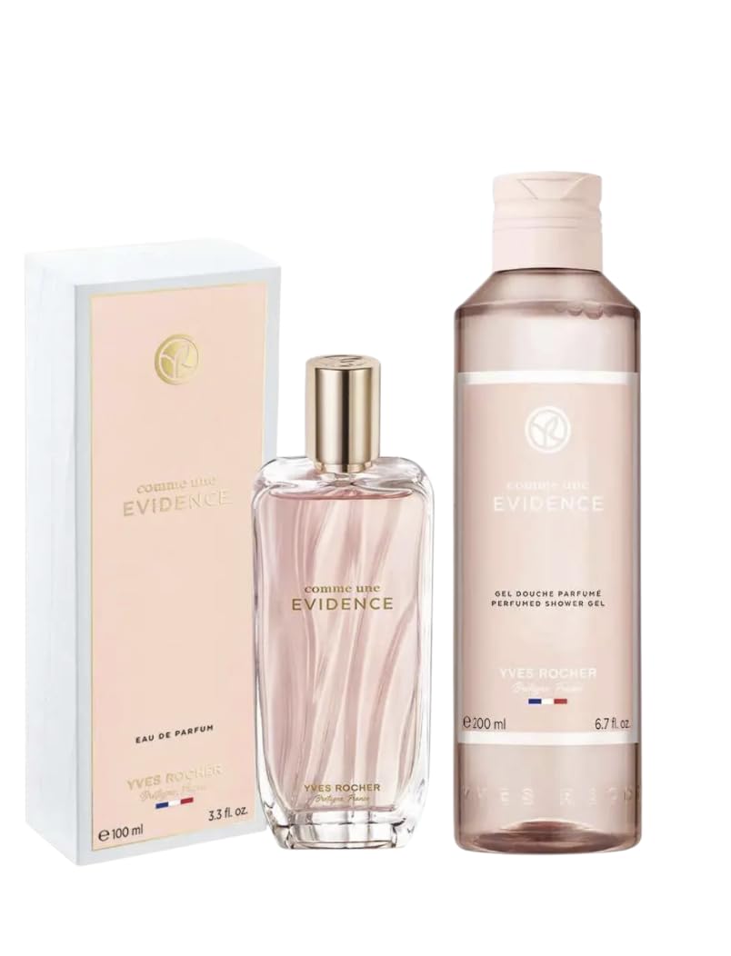 Comme Une Evidence Perfume and Body Hair Shower Gel Set of 2 for Women 200 ml./6.7 fl.oz. and 100 ml./3.3 fl.oz.