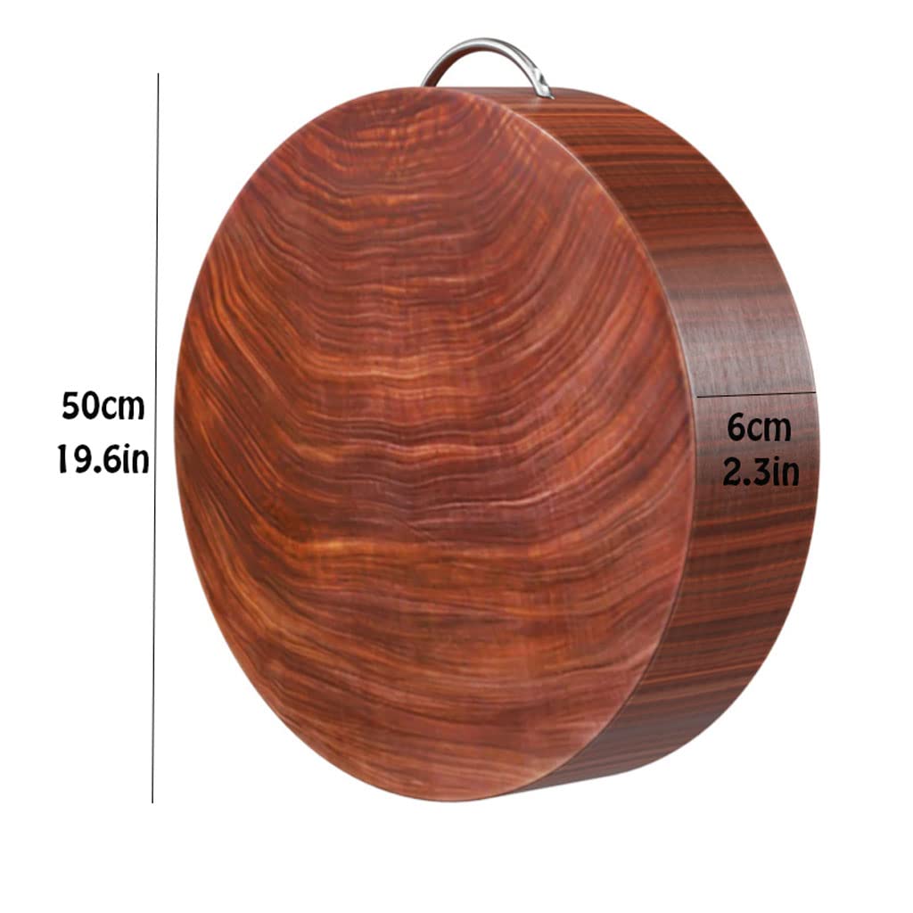 Planche À Découper Ronde en Bois pour Boucher, pour La Cuisine, avec Poignées, Robuste, pour La Viande Et Les Légumes, 39 Cm/15,3 Pouces,50cm/19.6in
