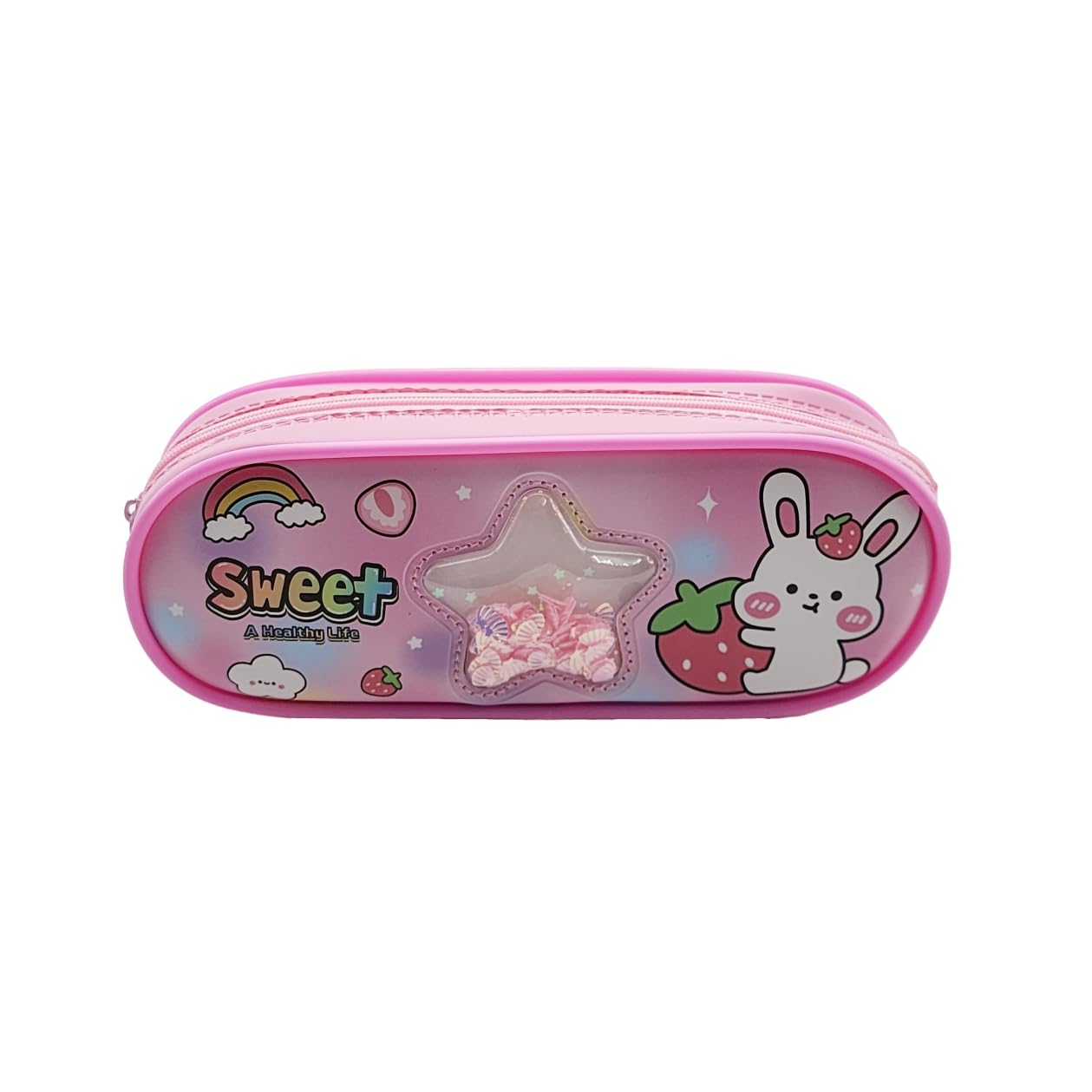 Crackles Soft Single Zipper Pencil Pouch Case for Girls Pink Color- Pack of 1 Pencil case (B0CYBVJQHY) Amazon Price History, Amazon Price Tracker