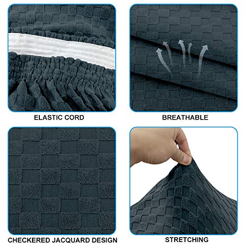 Northern Brothers Kitchen Chair Covers Set Of 4, Stretch Fit Washable Removable Spandex Parsons Chair Protectors Slip Covers For Dining Room, Dark Grey #TOP3