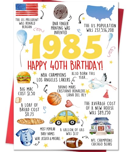 Beixian Funny 40th Birthday Card for Women Men, Happy 40th Birthday Gifts for Him Her, Unique 40 Year Old Bday Decorations for Friend Sister Brother Husband Wife