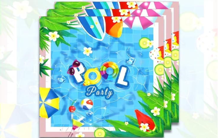 40pcs Summer Pool Party Decorations Beach Party Decorations Napkins ?for Birthday Baby Shower Summer Holiday Themed party Beach Ball Pool Themed Celebration Decorations