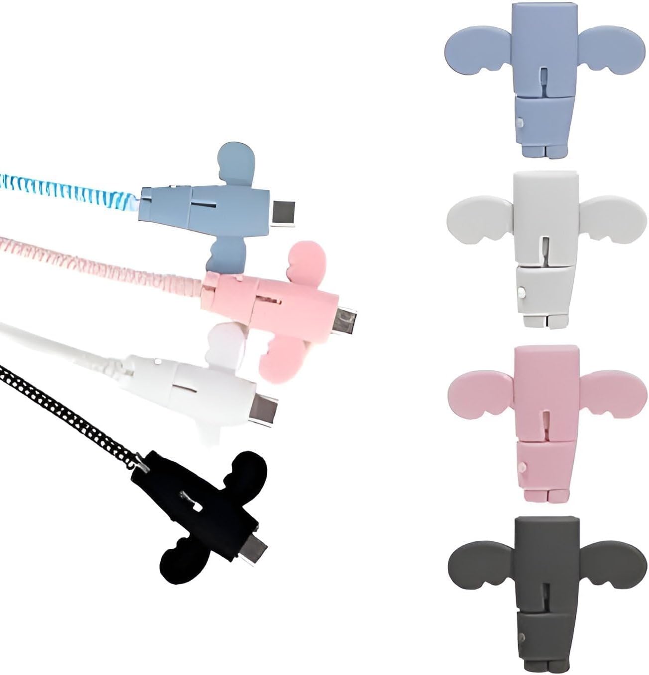 EDNITA Cable Protectors Angel Style for Wire Saver | USB Data Cable Protector | Full Wire Protection | Cable Sleeve | Anti-Break Charging Case Cover Cord Saver (Multi | Pack of 4 Pcs) (B0D8LHFZMJ) Amazon Price History, Amazon Price Tracker