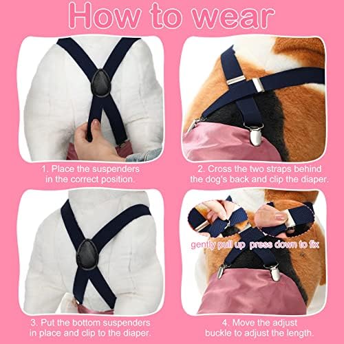 Sanwuta 4 Pieces Dog Diaper Suspenders for diapers male