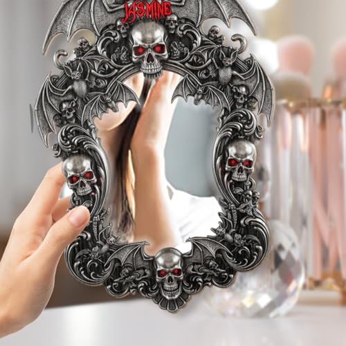 Gothic Elegance – Customizable Skull Wall Mirror for Spooky Decor by BESTGIFT4U - Image 3