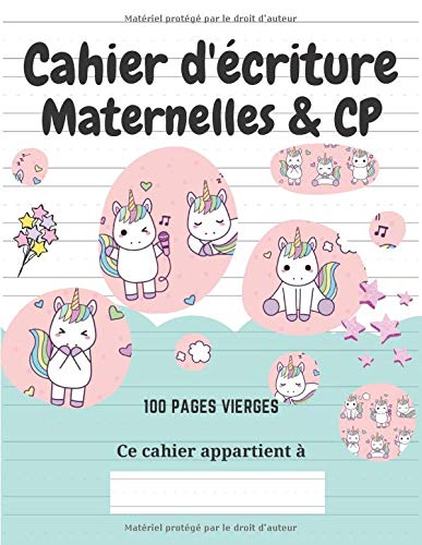 Télécharger Cahier d'écriture Maternelles & CP: 100 pages vierges | Pour écrire les lettres et les chiffres | PDF