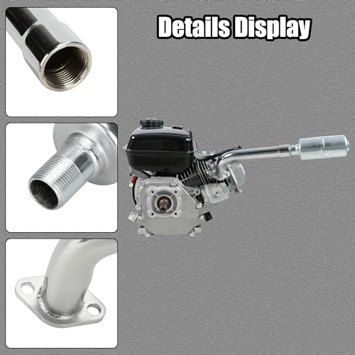 Image of YOXUFA Mini Bike Exhaust Pipe Muffler Replacement for Predator 212 224cc 196cc Coleman CT200U BT200X CT200U-EX 6.5hp Baja Warrior Massimo MB200 GX160 Engine Go Kart Parts with Heat Shield Tape
