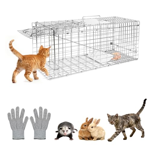 Humane Live Animal Trap Cage 26' × 9' × 10',Heavy-Duty Live Catch Cage for Raccoon, Squirrel,...