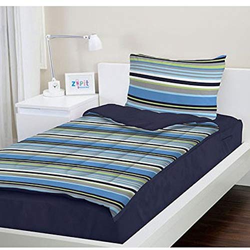 TVTime Direct ZIPIT Bedding Set (Navy Stripes) Queen