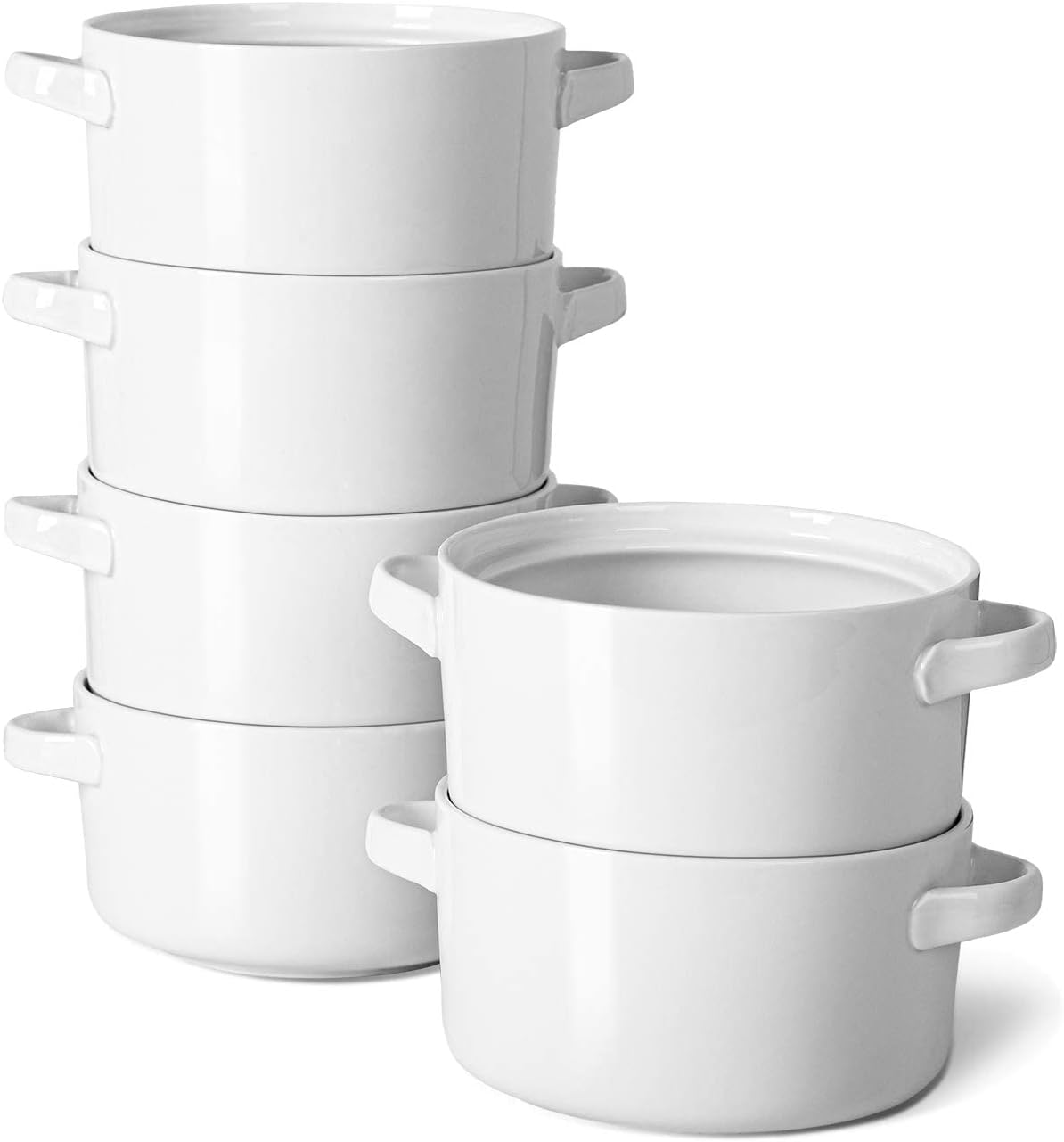 DELLING 24 Oz Ceramic Soup Bowls with Handles/Heartshaped