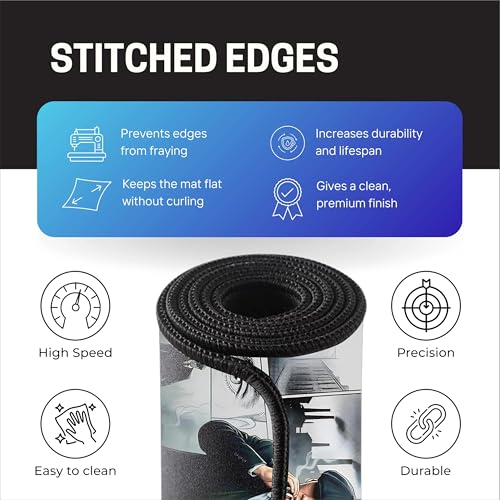 Image of Vintage Gangster Mouse Pad 18x36 Inch 3mm Extended Gaming Desk Mat with Anti-Slip Rubber Base Mousepad for Smooth Surface Desk pad for PC & Laptop Use Waterproof & Stiched (Multicolour) Deskpad