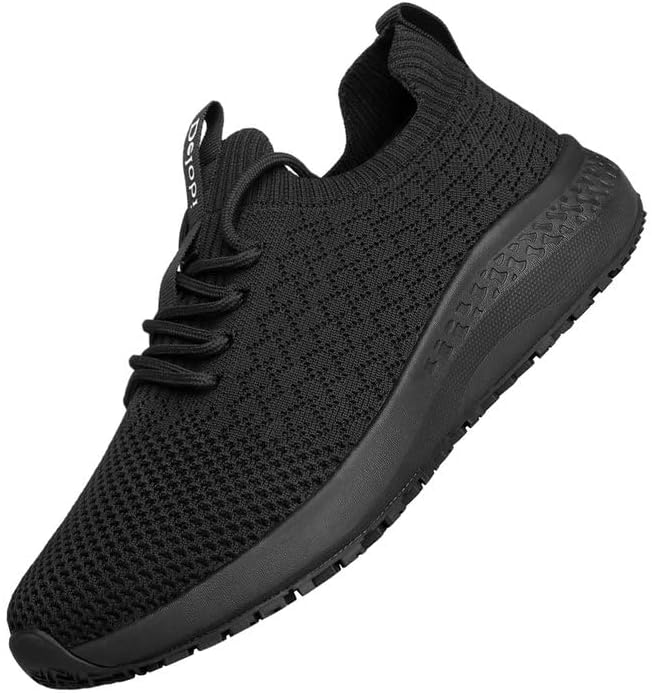 Non Slip Shoes for Women Food Service Slip Resistant Work Shoe Restaurant Chef Kitchen Hospital Staff Walking Sneakers Breathable Lightweight with Lace Up Design