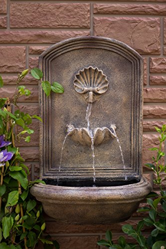 The Napoli Outdoor Wall Fountain - Florentine Stone Finish - Water Feature For Garden, Patio And Landscape Enhancement #TOP6