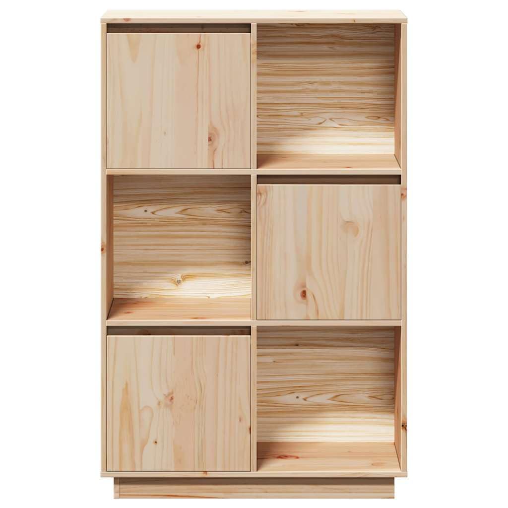 Tablero de madera maciza de pino 74 x 35 x 117 cm, madera sin tratar, espacio de almacenamiento versátil para salón, montaje de puerta personalizable, diseño robusto