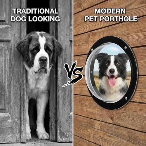 Image of Goaste 2 Pack Dog Fence Window, 12.4 Inch Clear Pet Dome, Durable Plastic Pet Peek Windows Playground, Doggie Fence Safe Domes, Pets Supply for Dog Cat Horse, 12.4 x 4.9 Inch