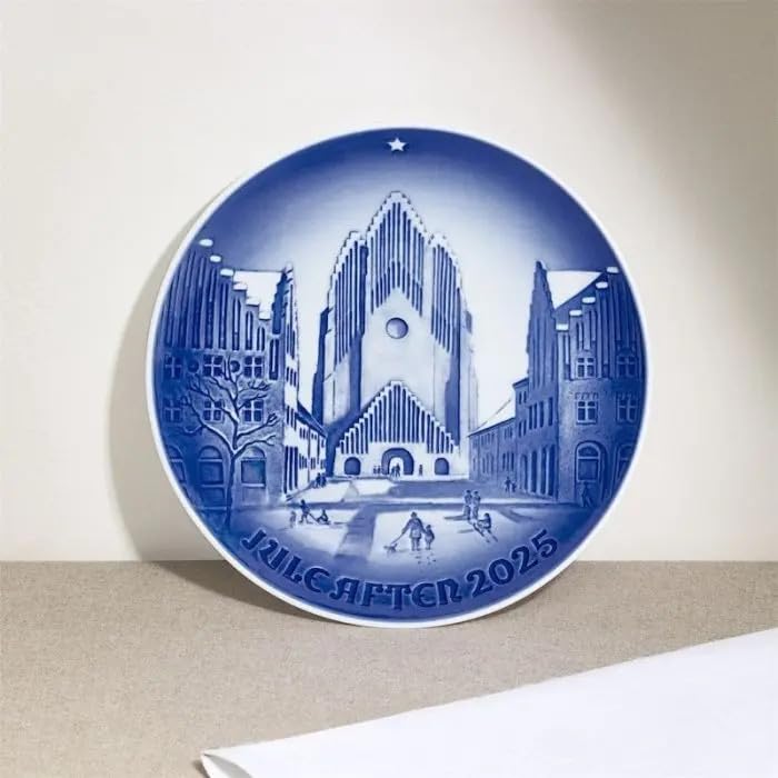 Bing & Grøndahl Piatto Natalizio Blu Collezionabile 2025 18 cm
