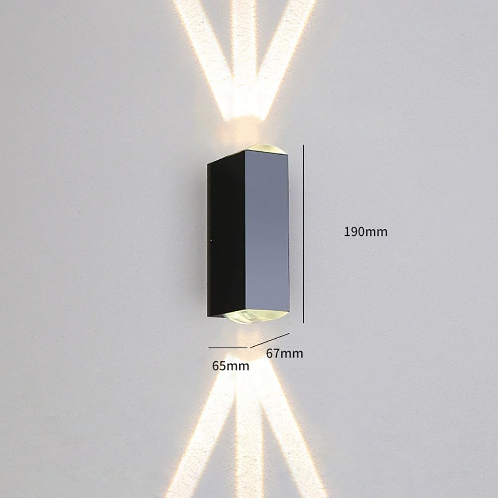 WYQSX Buiten Wandlamp Set Van 2 – IP65 Waterdicht – 6W LED – 3000K – Up/down Light – Aluminium – Antraciet – Voor Tuin En Gevel