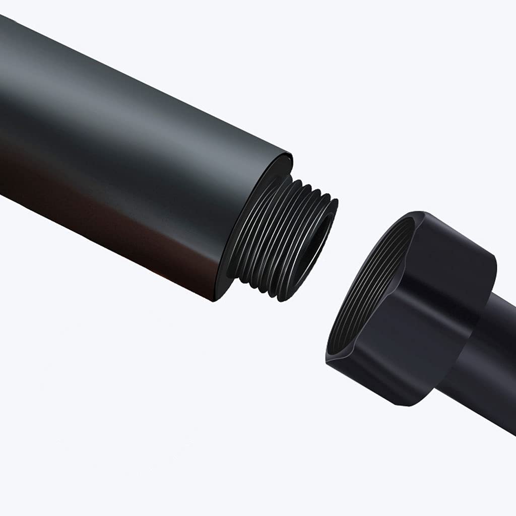 Cabezal de Ducha de Mano Cabezal de ducha de mano 3-Función Acero inoxidable Baño Presurizado Baño de ducha Base de manguera Handheld Ducha Cabeza 10.19 pulgadas Plata / Negro Regadera para Baño Ducha