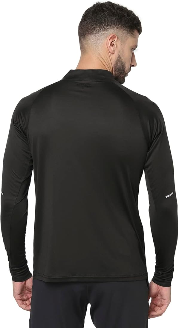 Buy TRUEREVO Mens Full Sleeve Dark Grey Zipper T Shirt Sports Dry