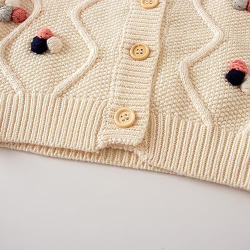 Kids Ribbed Polka Dot Knit Cardigan Toddler Cute Warm Long Sleeve Button Down Knitwear Jacket Sweater Outerwear3