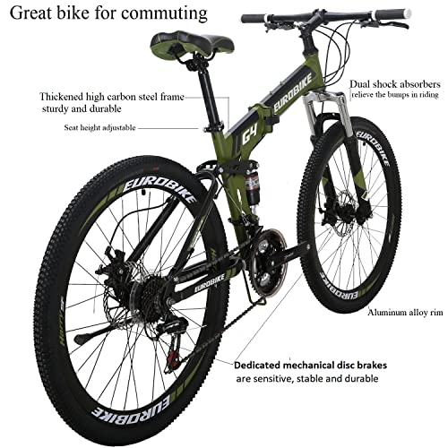 EUROBIKE Adult Folding Mountain Bike HY G4/G6 Foldable