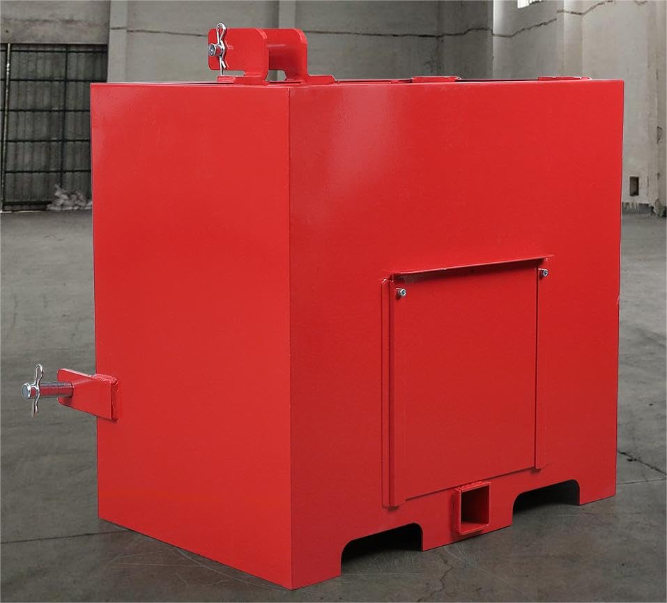 Image of Garvee 3 Point Ballast Box, 800 LBS Capacity, Standard 2 in Hitch Receiver, Fits Category 1 Tractor Attachment, with 5cu.ft Volume, Heavy Duty Steel