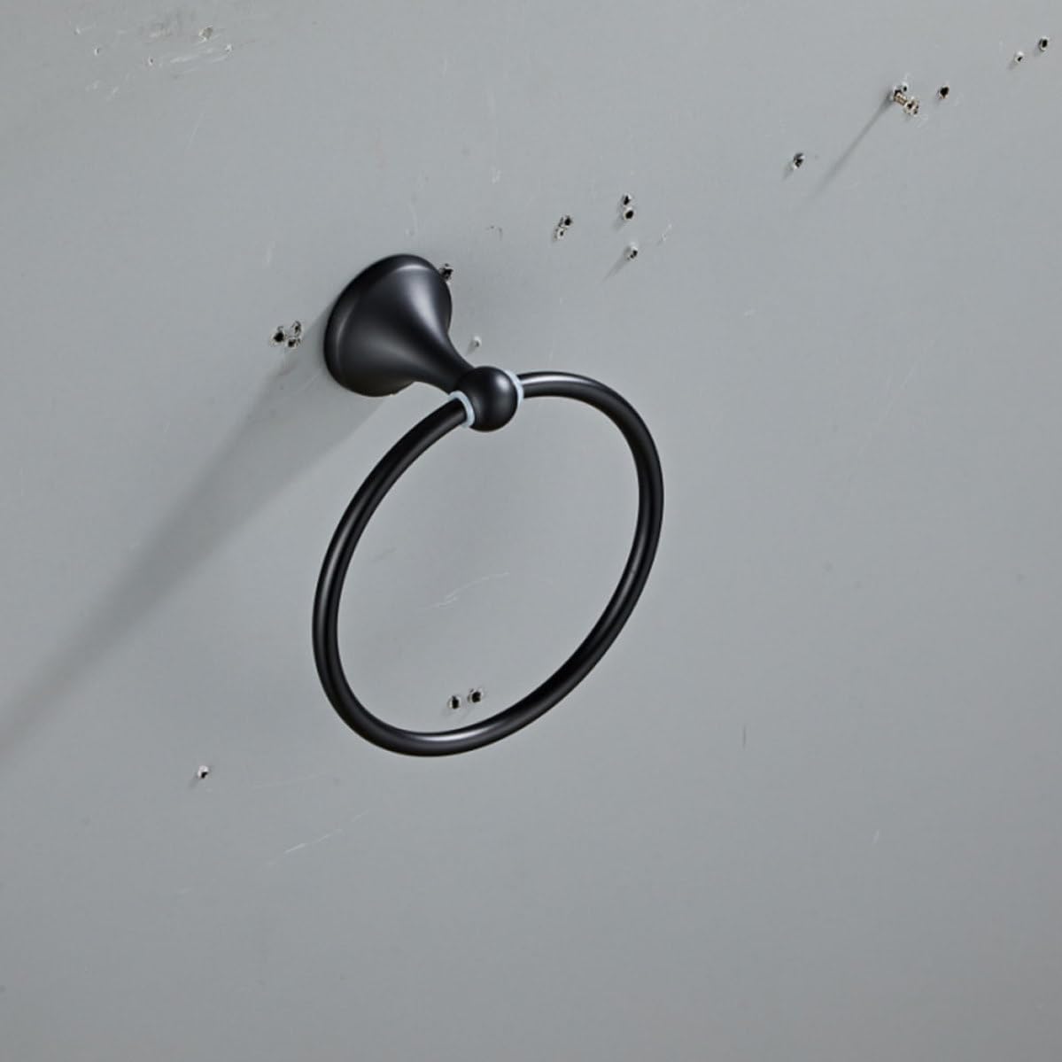 Anillo para Toallas de Baño Negro, Acero Inoxidable y Zinc