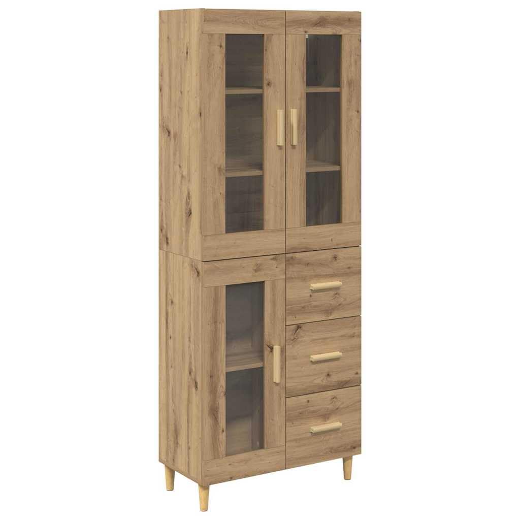 Vitrina de salon en madera de roble Artisan con vitrina elegante y diseño moderno