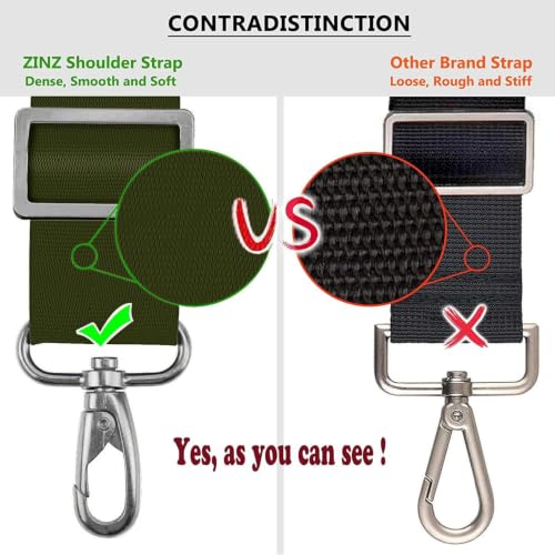 Image of ZINZ Bag Shoulder Strap, Padded Adjustable Shoulder Strap Replacement