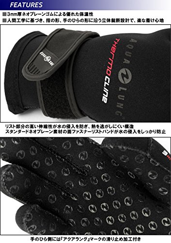 Aqualung 3mmサーモグローブ ブラック L