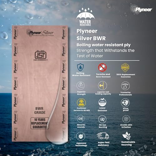 Image of Plyneer Silver BWR Grade Plywood - Premium Gurjan Wood for Bathroom & Kitchen Makeovers (16mm)-7ft x 4ft