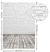 8'x12' White Brick Wall with Gray Wooden Floor Photography Backdrop Vinyl Background for Pictures D-2504