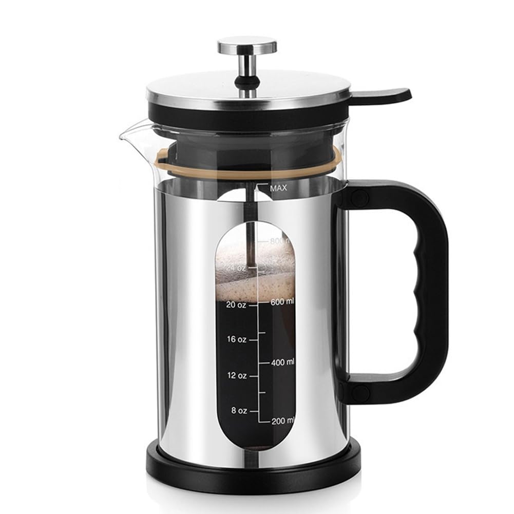 Cafetera de émbolo de vidrio y acero inoxidable: elegancia y resistencia en tu mesa
