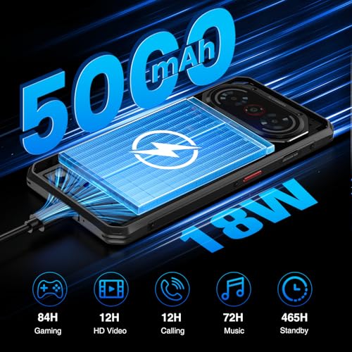 Image of FOSSIBOT F114 Rugged Phone Unlocked, 120Hz HD+ Display,Android 15 Cell Phone, 6.67 inch,16GB RAM 128GB+2TB ROM, 50MP AI Camera, IP68 /IP69K Waterproof Phones, NFC,Outdoor Gaming Smartphone（2026 Black）