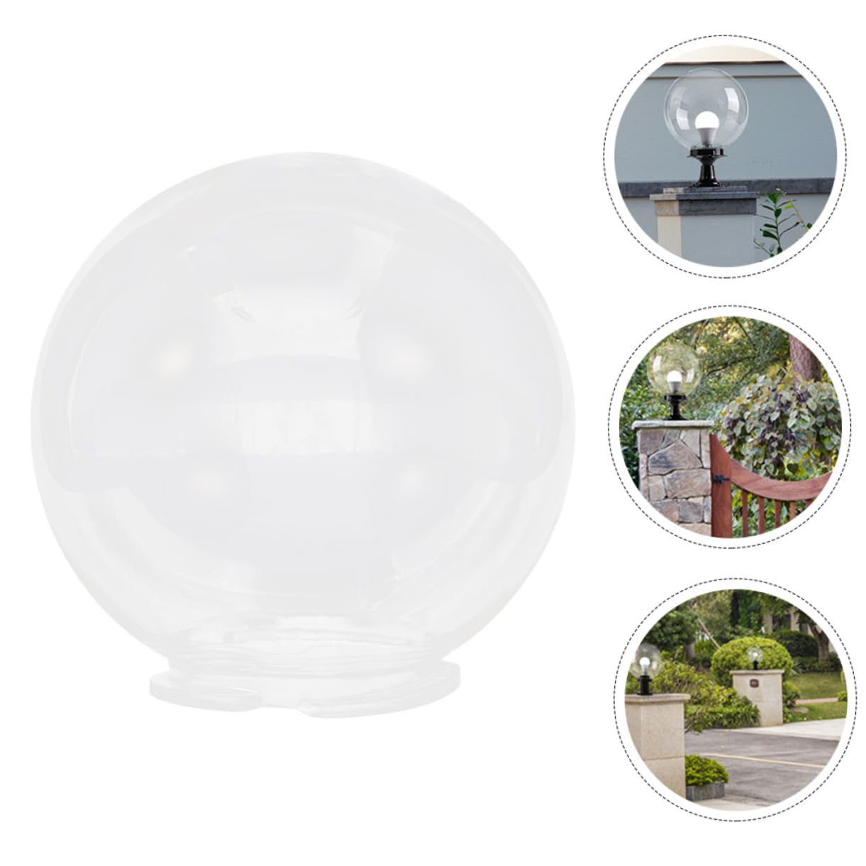 Sfera Lampione Giardino in Plastico Resistente Agli Urti, Facile da Installare, per Illuminazione Esterna e Piazze, come Ricambio per Lampade a Globo