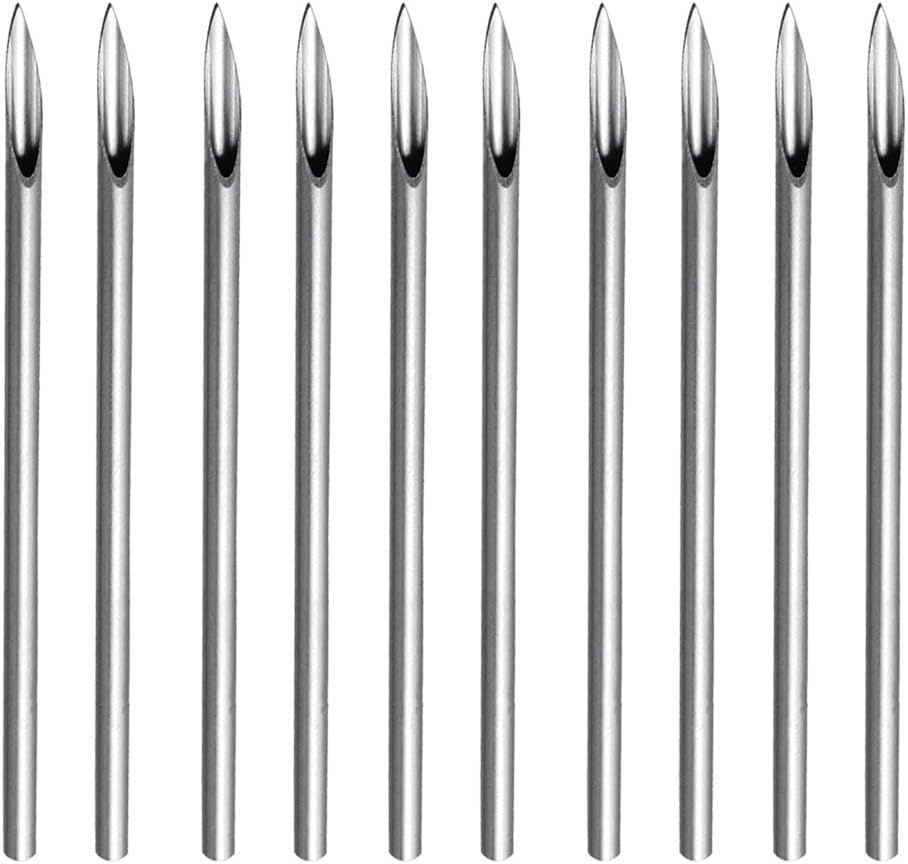 LOOM TREE 10/100 Pieces Sterilized Piercing Needles for Navel Ear Lip 14g 10pcs | Piercing Supplies & Kits