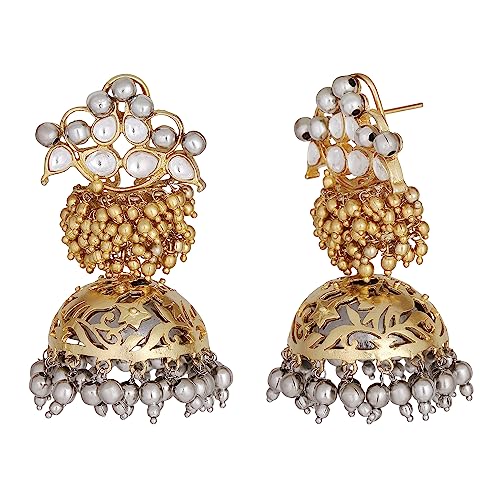 AURAA TRENDS 22KT Gold Plated Kundan Earring Set For women and Girls AT-00515 - Image 2