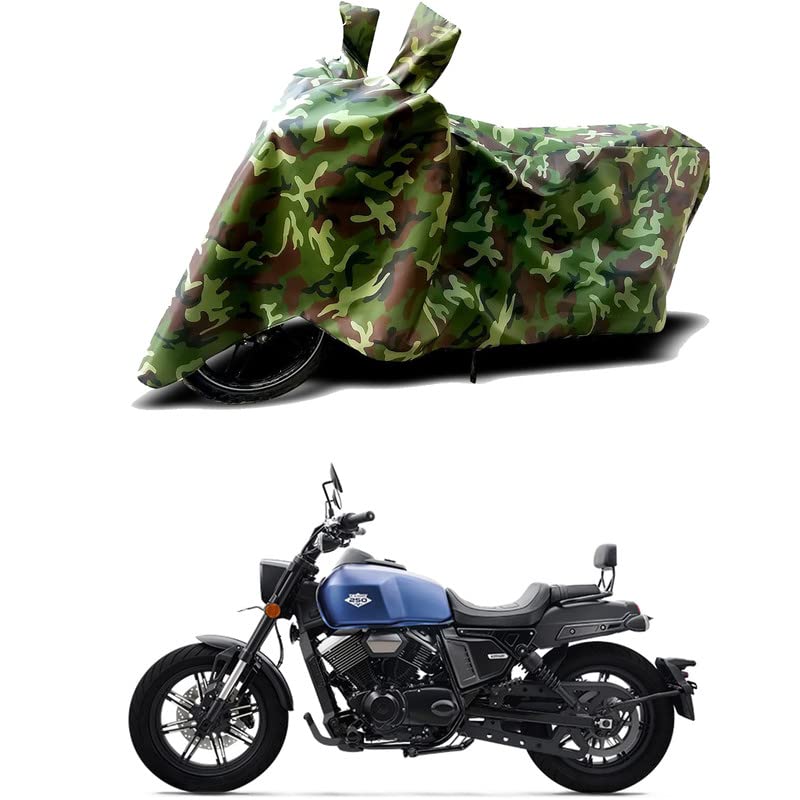 Image of 100% Water Resistant Bike Scooty Two Wheeler Body Cover Compatible For Keeway K-Light 250V Matte New /UV-Rays /Heat Protection /Birds Dropping /Scratchproof /Dust proof /Waterproof /All [Green MJ]