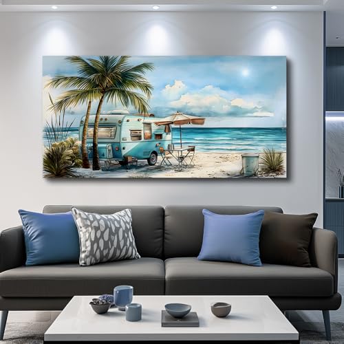 PHAOHUAXM Large Wall Art For Office Framed Wall Decor For Living Room Modern Bedroom Wall Paintings Beach And Ocean Landscape Canvas Prints Seascape Pictures Artwork Restaurant Home Decor 24"X48"