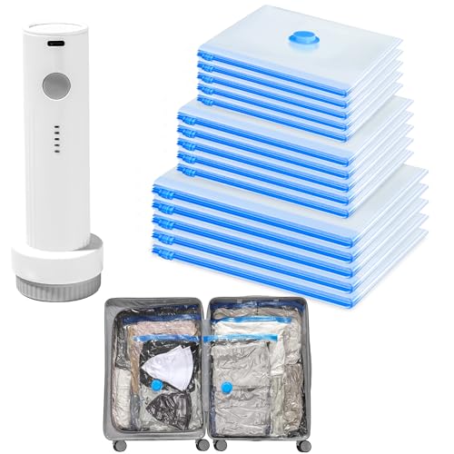 MUIMUICHU Vacuum Storage Bags 15 Pack with Electric Pump